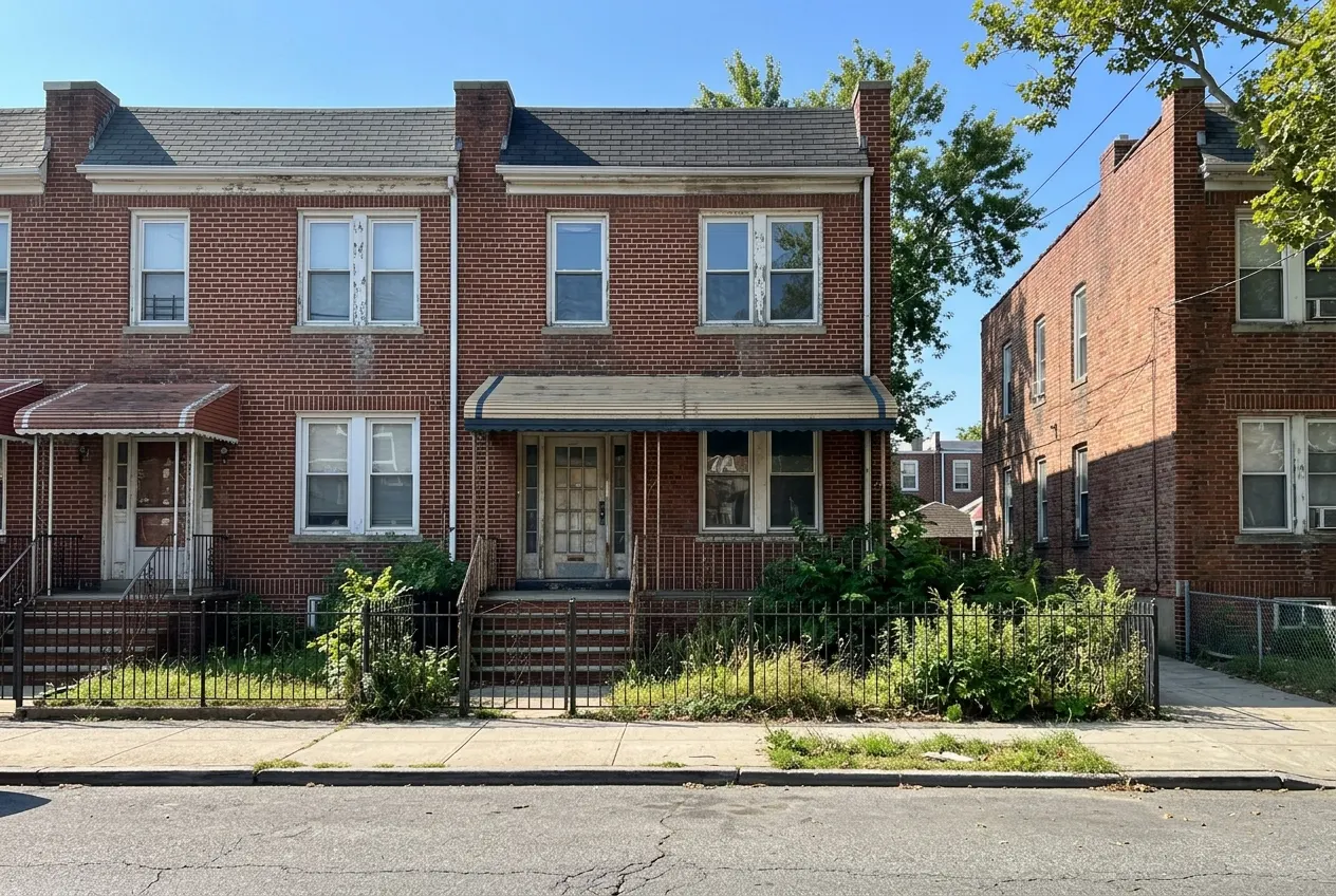 Estate-condition brick on 53rd — gut job
